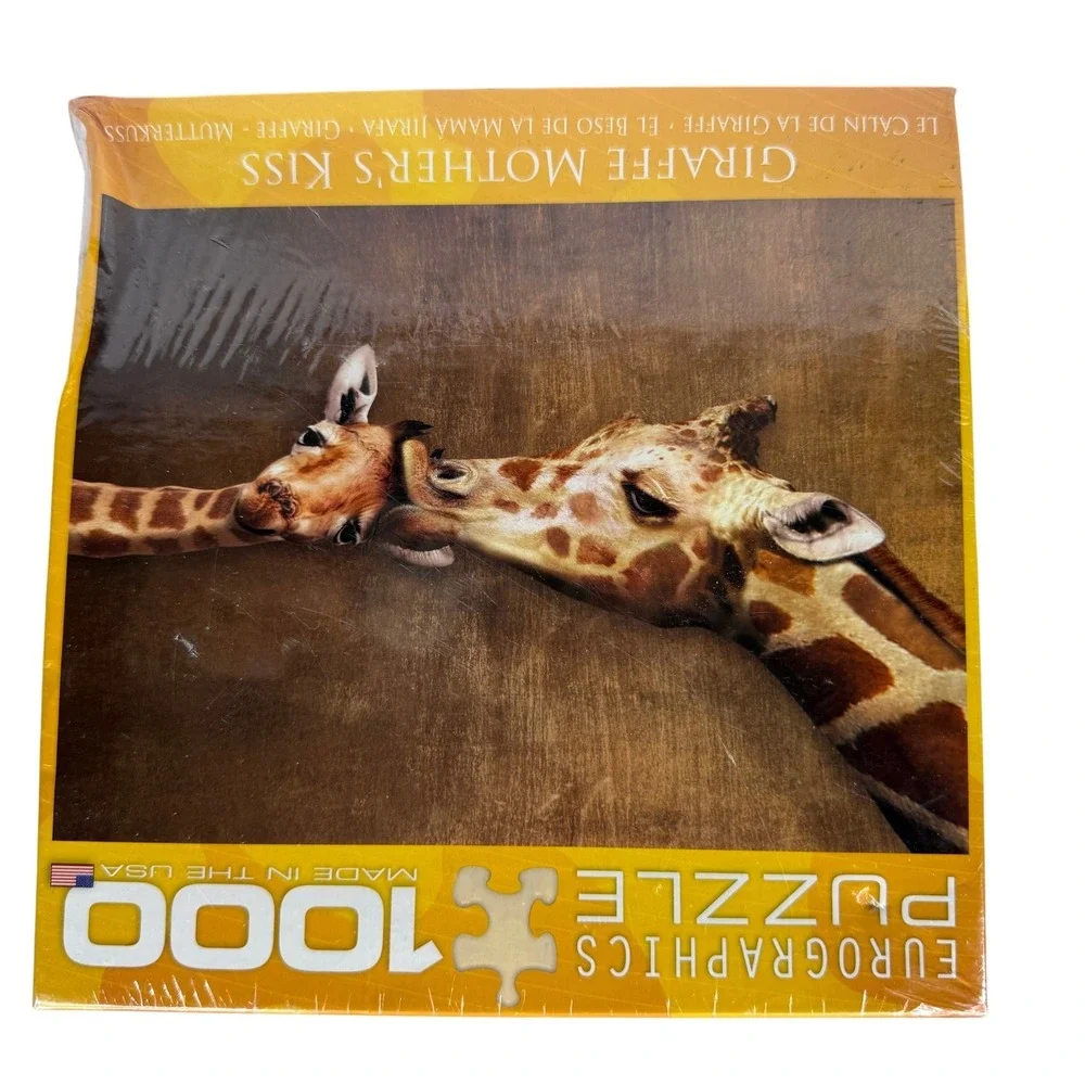 EuroGraphics Giraffe Mother's Kiss 1000 Piece Jigsaw Puzzle New Sealed USA Made